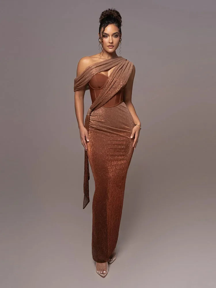 Agatha | One Shoulder Maxi Evening Dress
