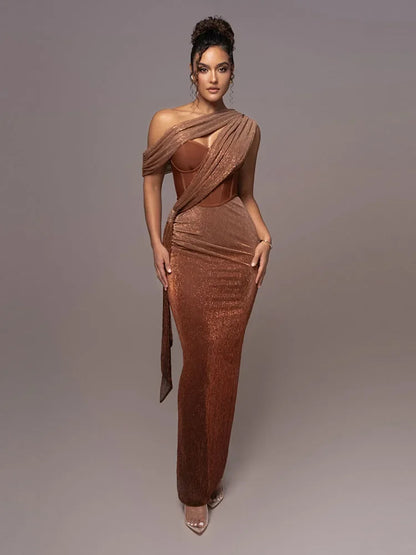 Agatha | One Shoulder Maxi Evening Dress