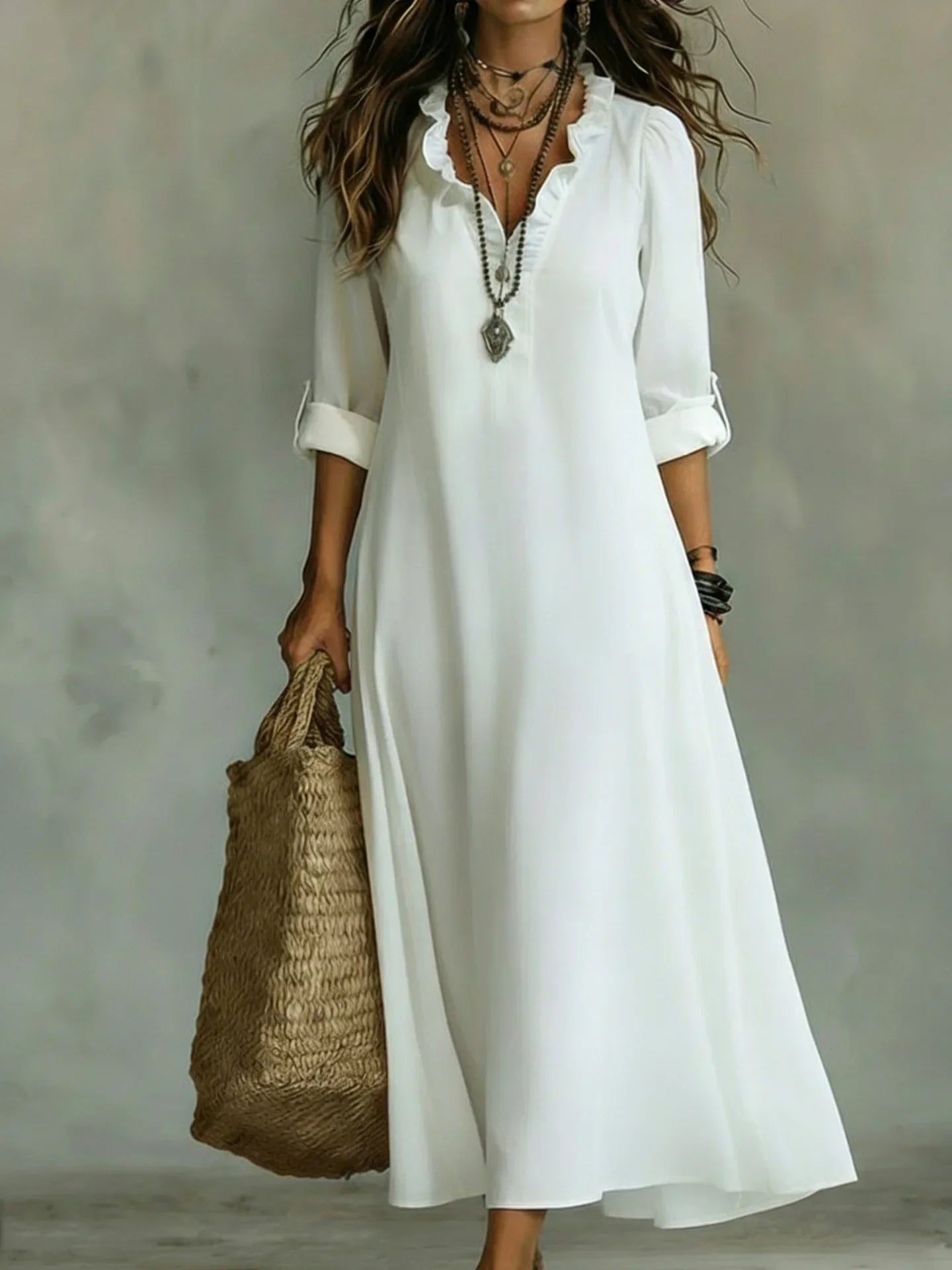 Melinda | Floral Long Sleeve Maxi Sundress