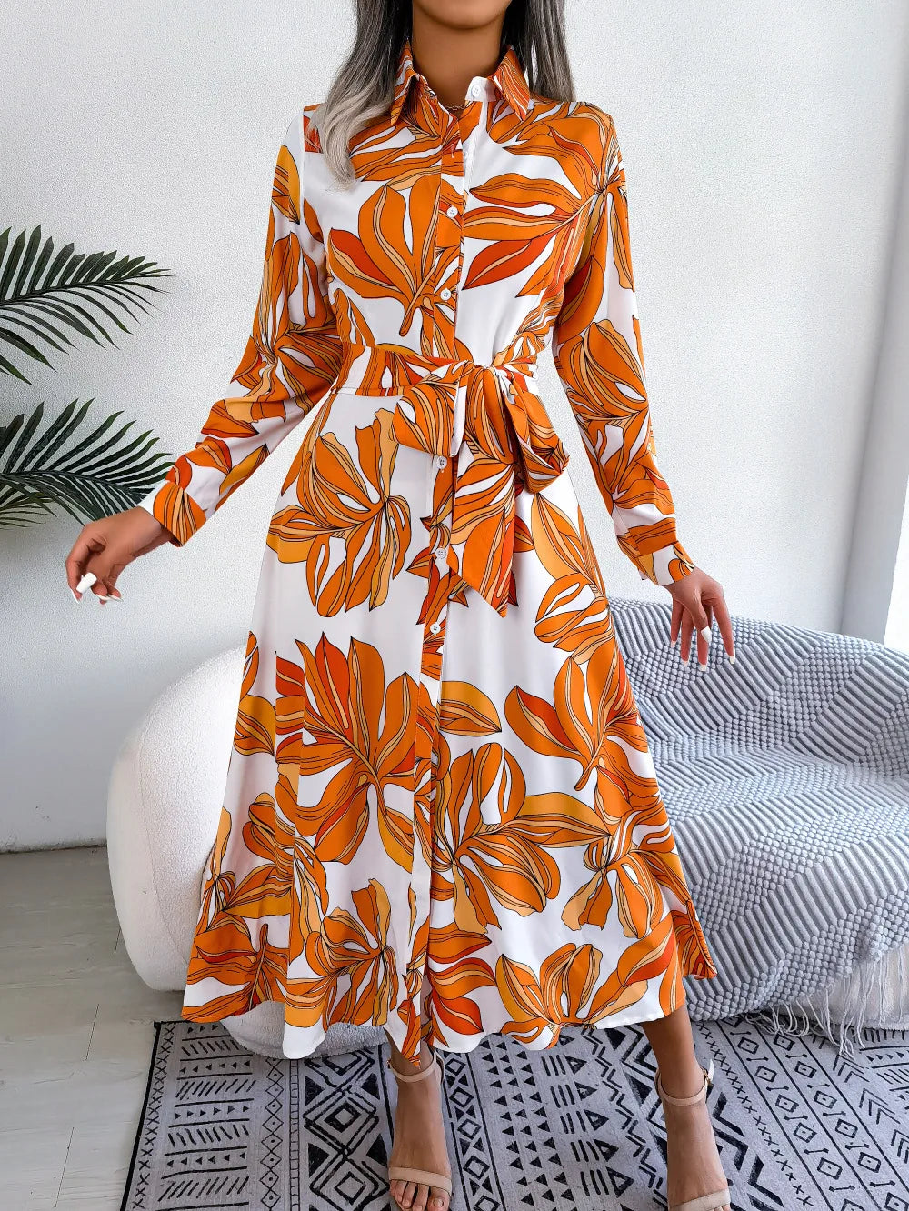 Flowing floral summer dress