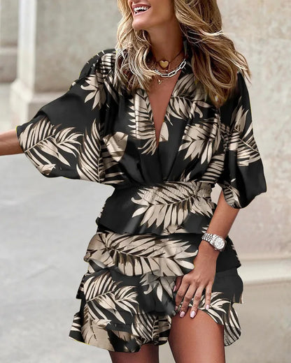 Lunaria | Printed Ruffle Smocked Mini Dress