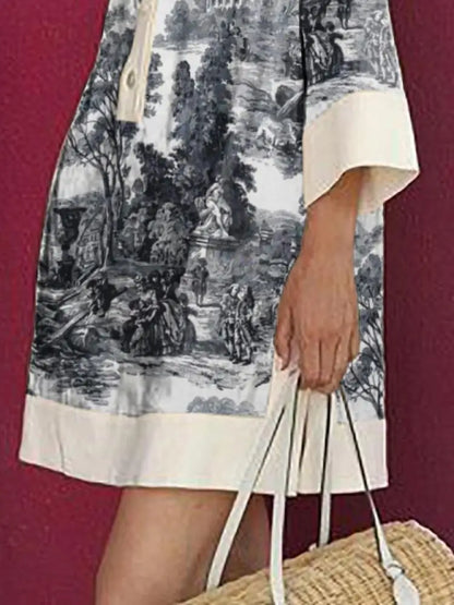 Colette | Toile Print Mini Shirt Dress