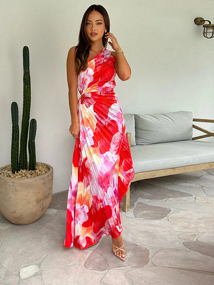 Maeve | Pleated Floral Maxi Wedding Guest Dress