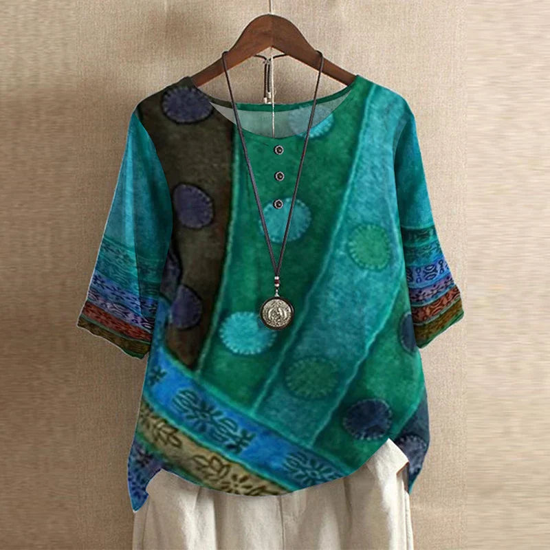 Jennifer | Vintage Floral Print Relaxed Blouse