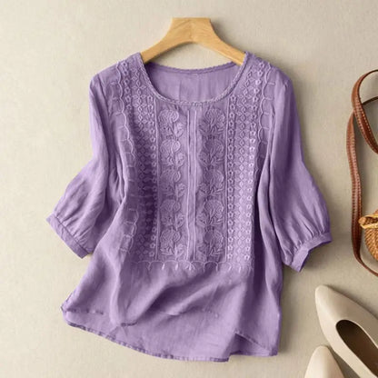 Sophia | Relaxed Embroidered Blouse