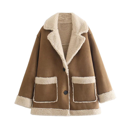 Sherwyn faux-shearling contrast jacket for women