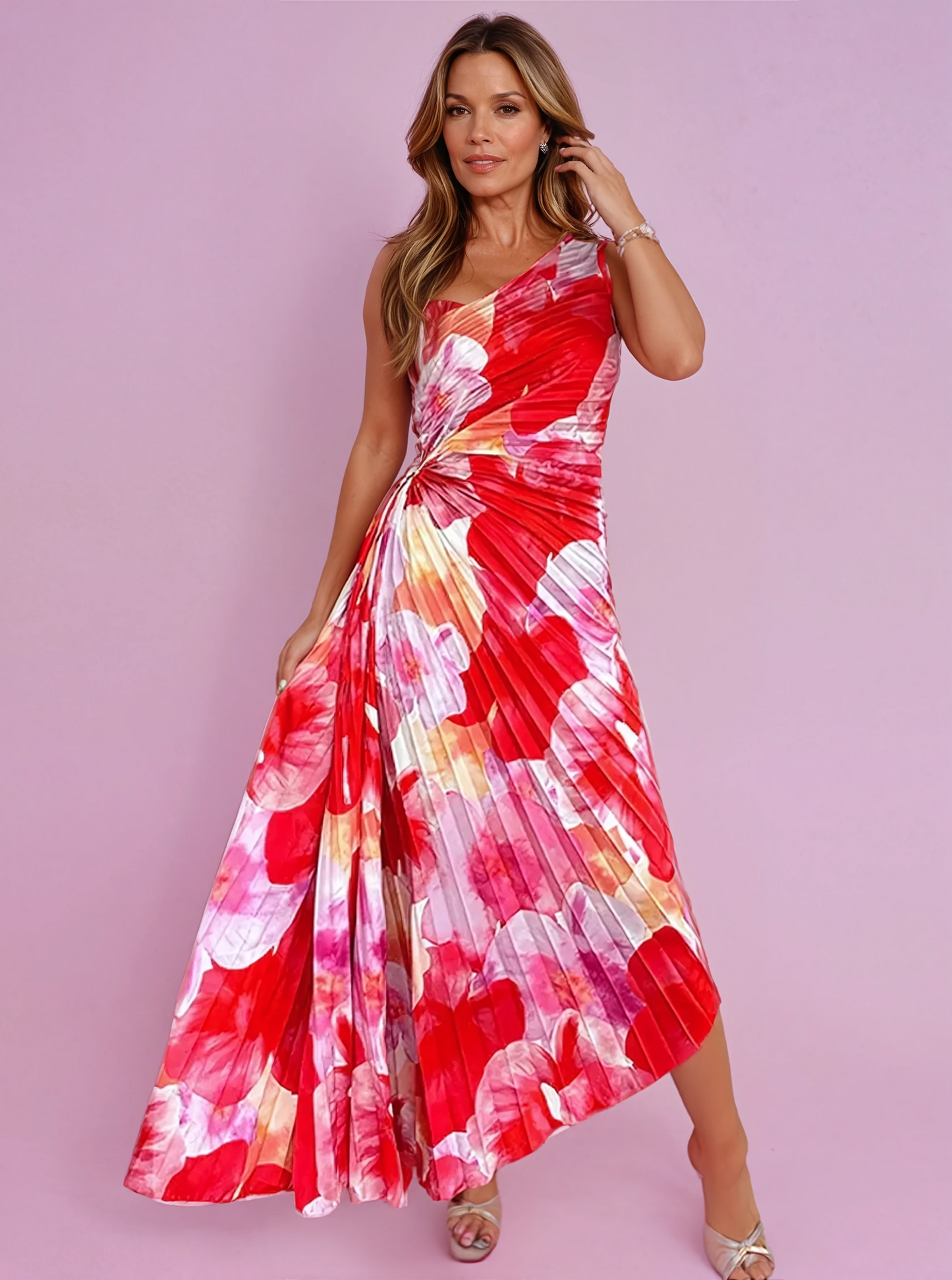 Maeve | Pleated Floral Maxi Wedding Guest Dress