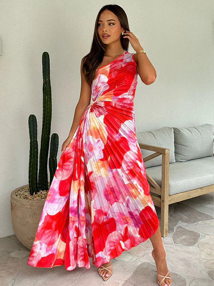 Maeve | Pleated Floral Maxi Wedding Guest Dress