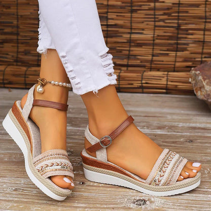Kendall boho beaded sandals side view
