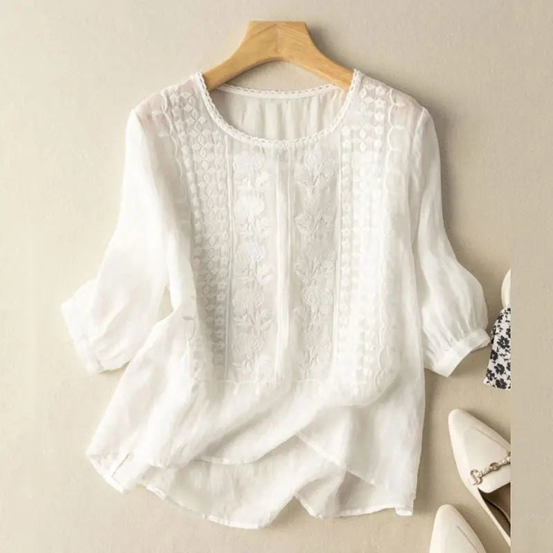 Sophia | Relaxed Embroidered Blouse