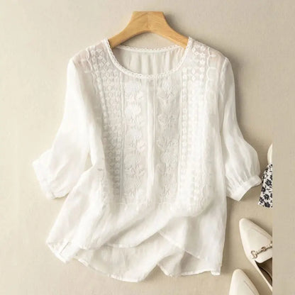 Sophia | Relaxed Embroidered Blouse