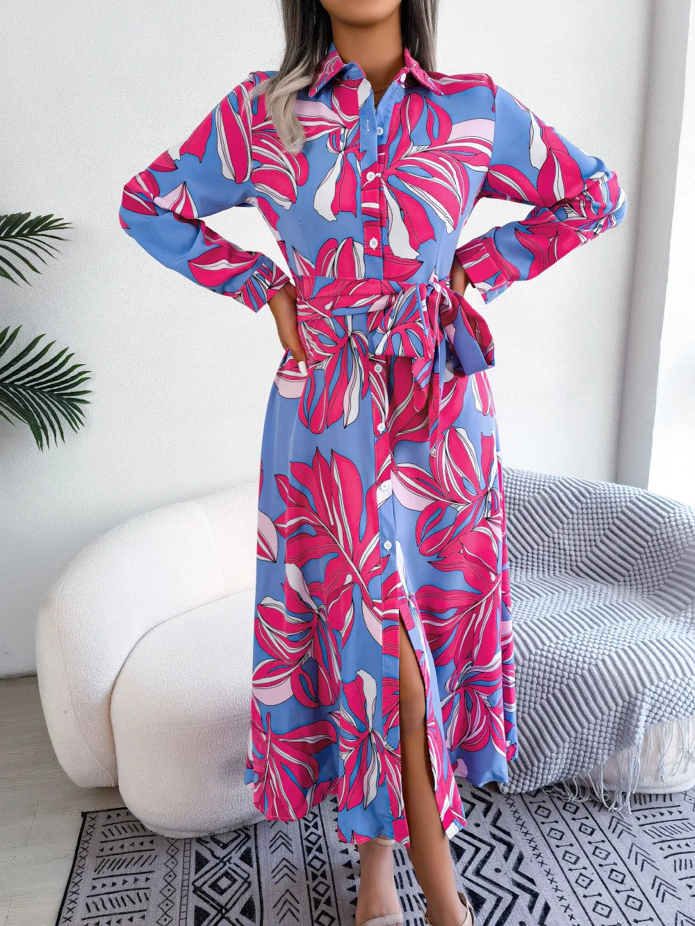 Floral maxi dress front view