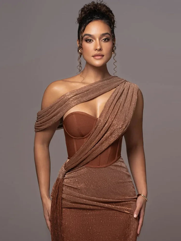 Agatha | One Shoulder Maxi Evening Dress