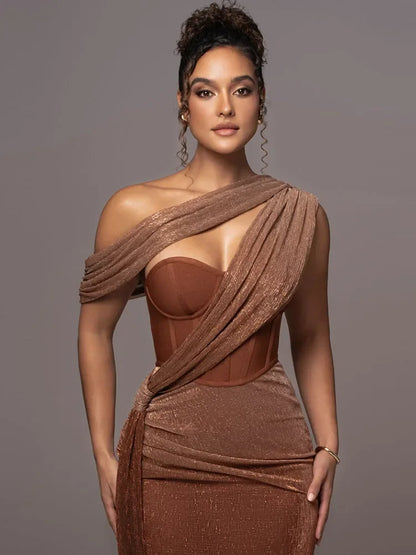 Agatha | One Shoulder Maxi Evening Dress