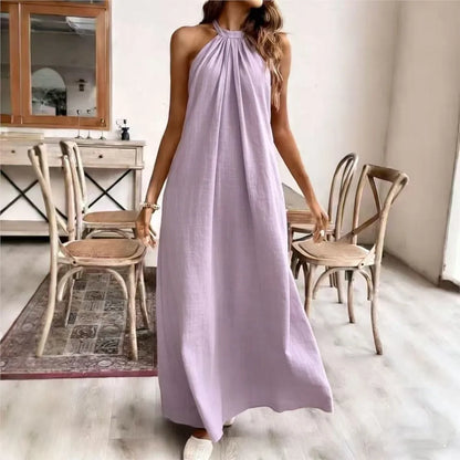 Lila | Backless Halter Maxi Sundress