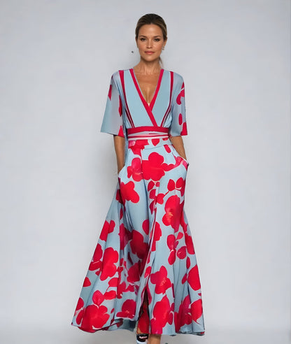 Velara | Floral Wrap Midi Dress