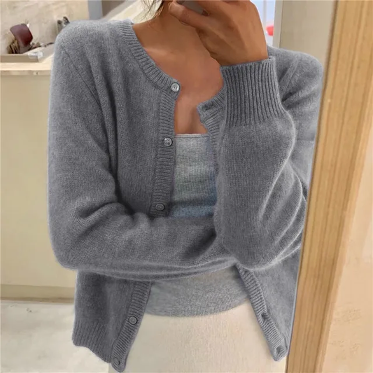 Marlowen button-front knit cardigan for women