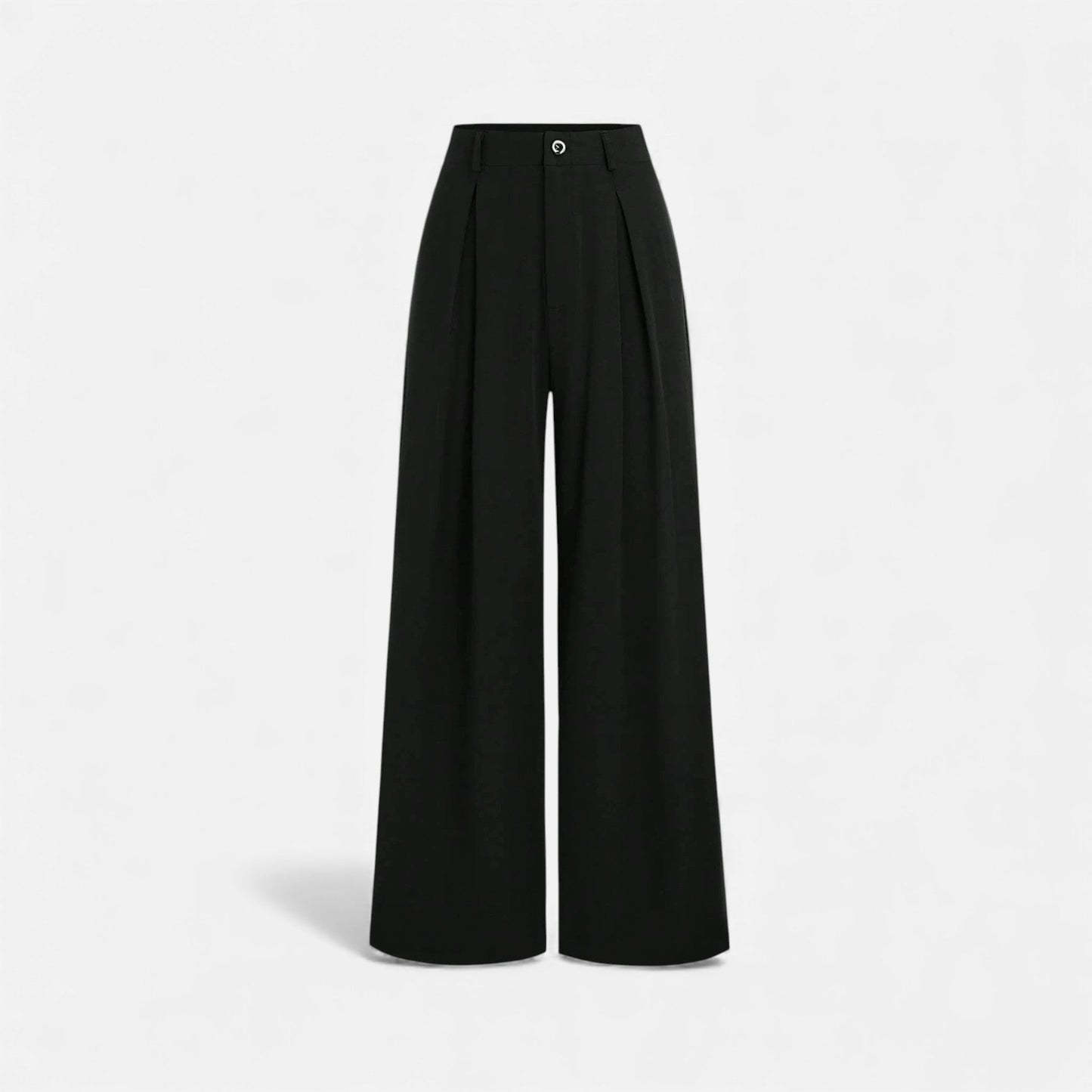 Jacquard pleated wide-leg trousers full-length view