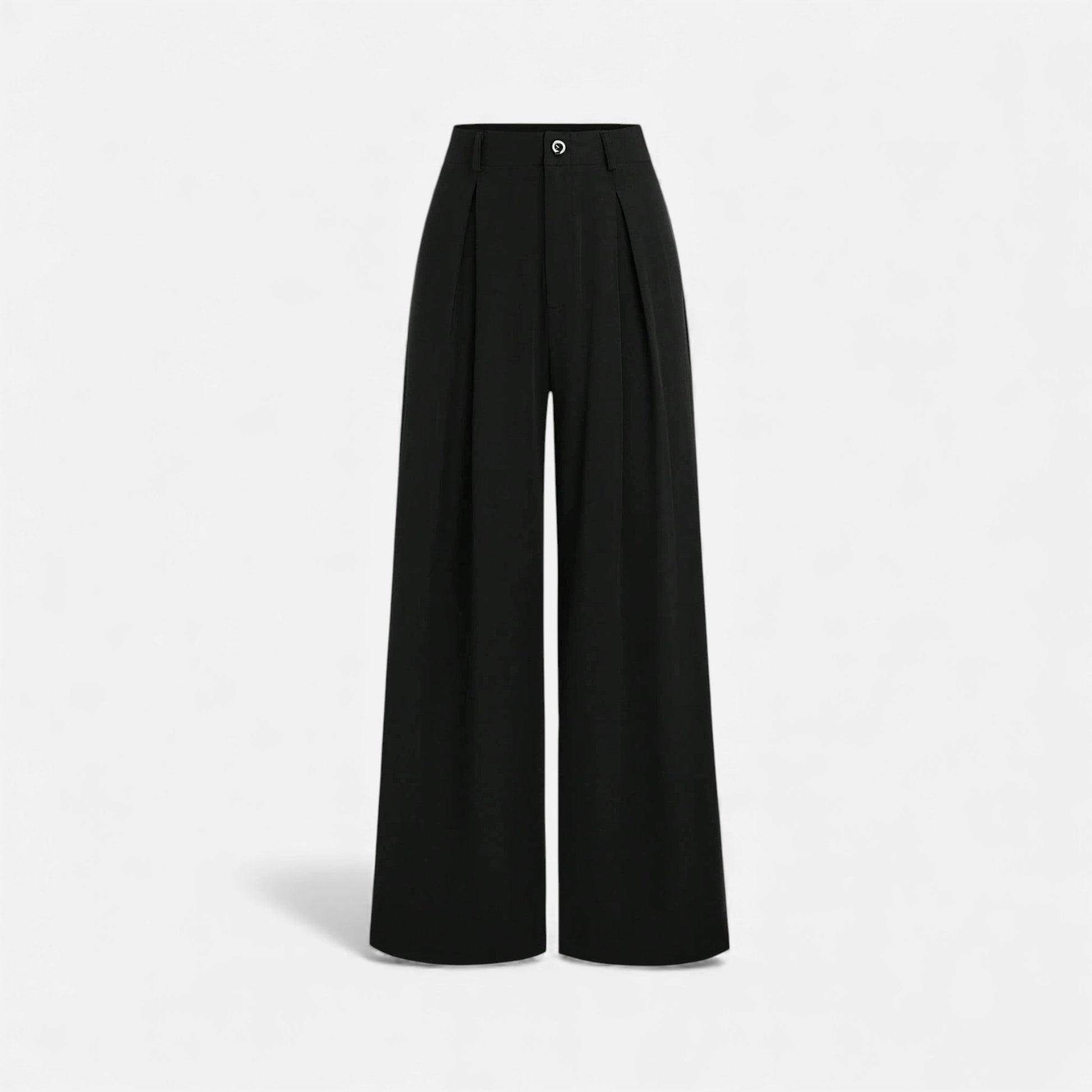 Jacquard pleated wide-leg trousers full-length view