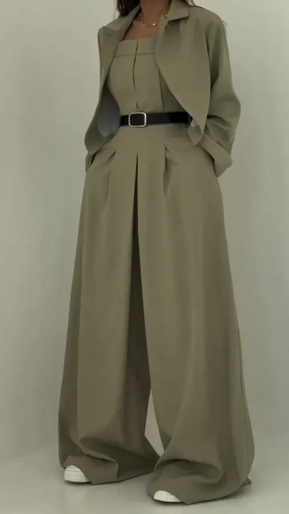 Ravella | Bustier, Jacket & Wide-Leg Trouser Set