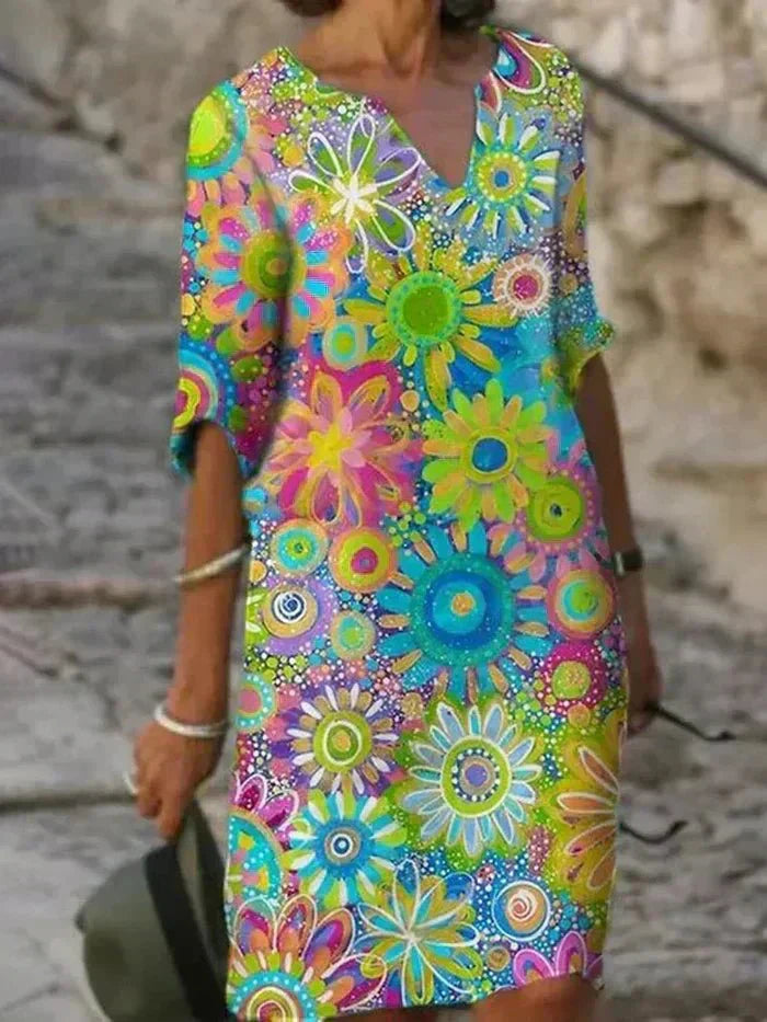Floral midi dress front view