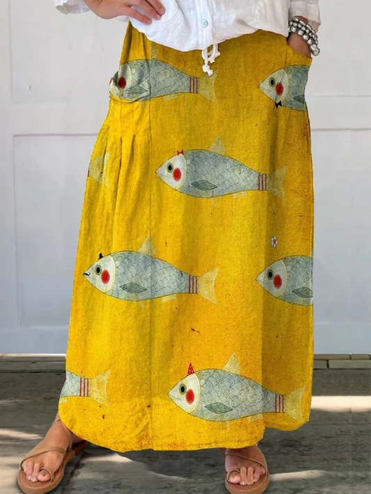 Francesca | Vintage Printed Midi Skirt