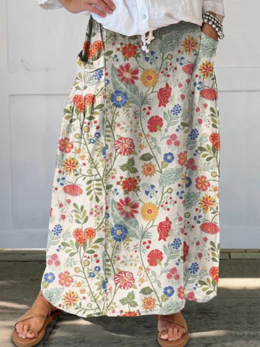 Penelope | Floral Print Flowy A-Line Skirt