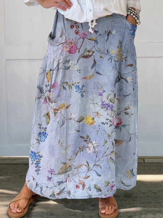 Eleanor | Vintage Printed A-Line Skirt