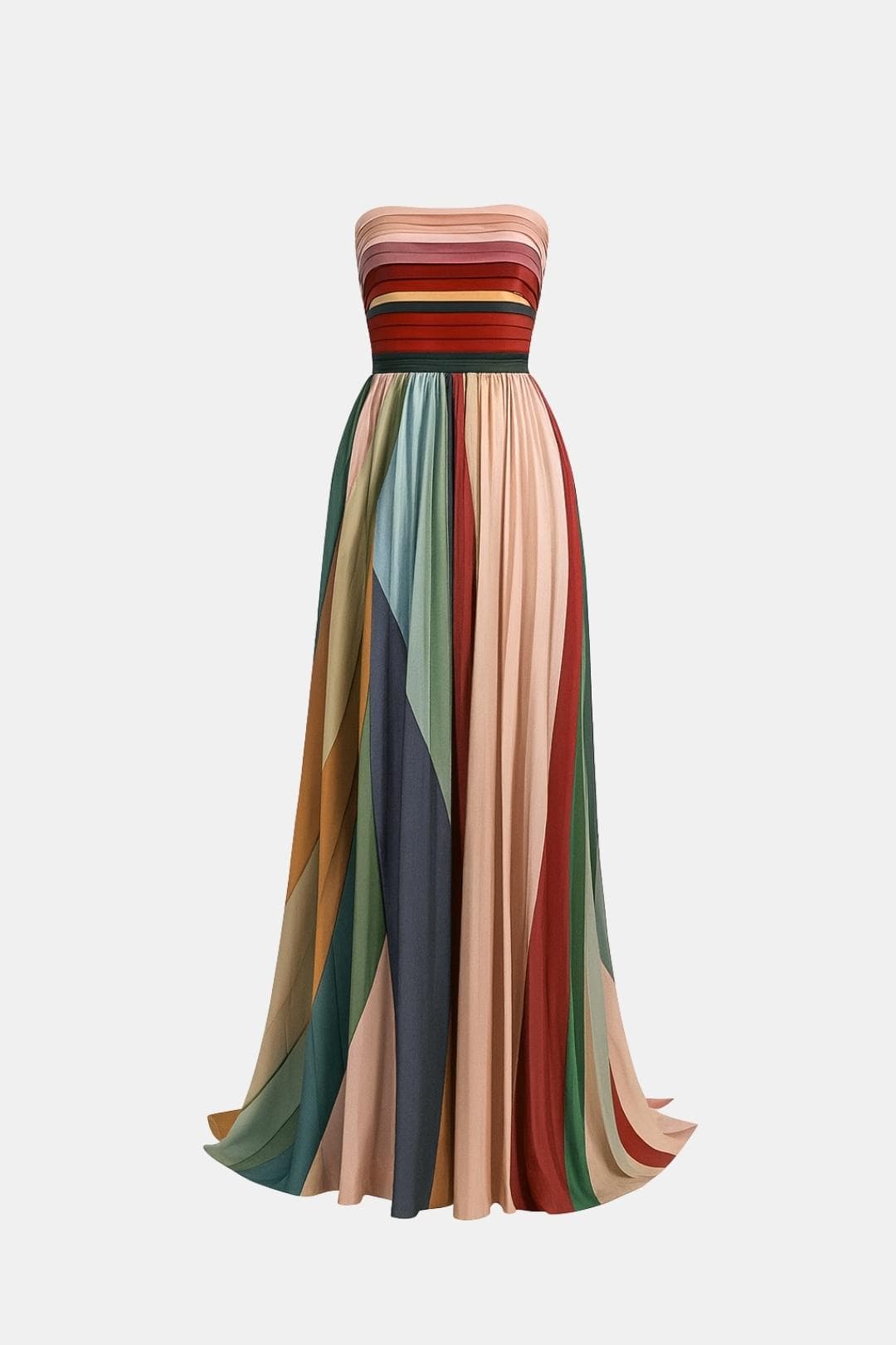 Solara | Strapless Pleated Maxi Summer Dress