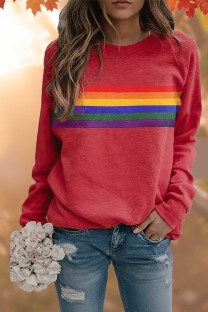 Rainelle rainbow-striped sweatshirt for women