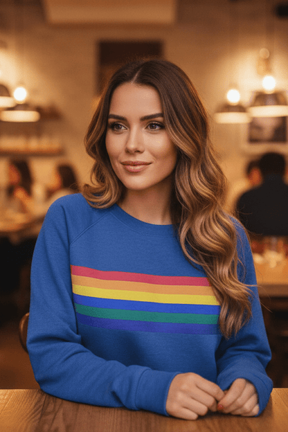 Rainelle | Rainbow-Striped Sweatshirt