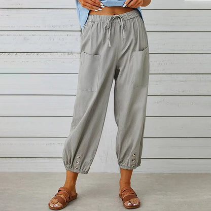Grace | High Waisted Wide Leg Linen Pants