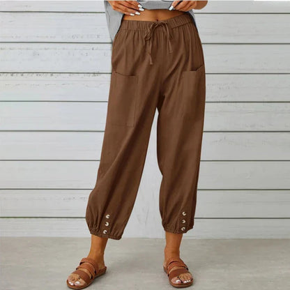 Grace | High Waisted Wide Leg Linen Pants