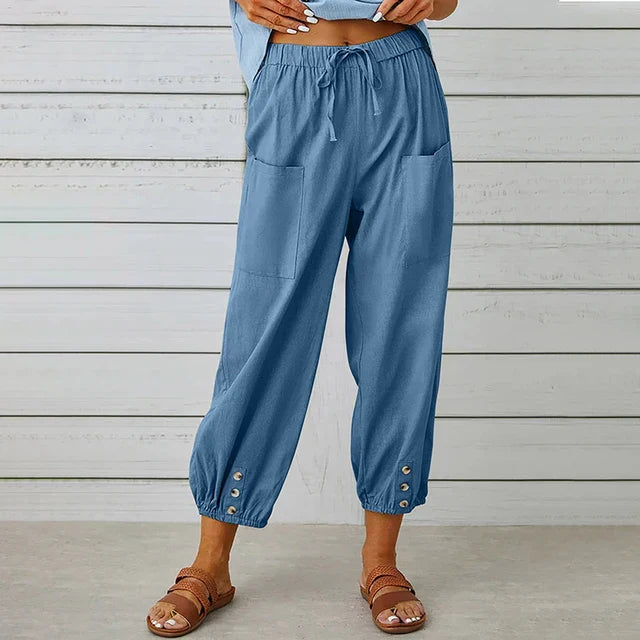 Grace | High Waisted Wide Leg Linen Pants