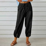 Grace | High Waisted Wide Leg Linen Pants