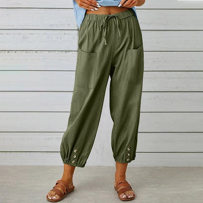 Grace | High Waisted Wide Leg Linen Pants