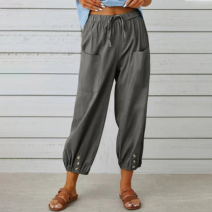 Grace | High Waisted Wide Leg Linen Pants