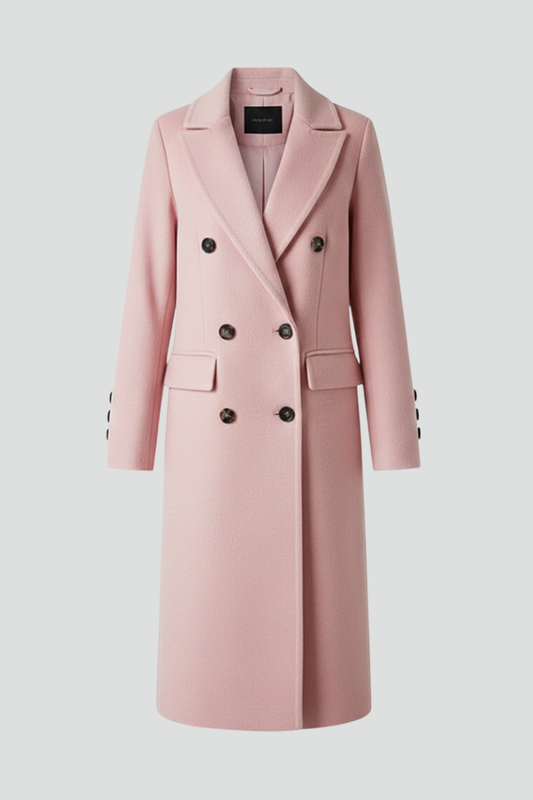 Marlowe double-breasted longline coat for women