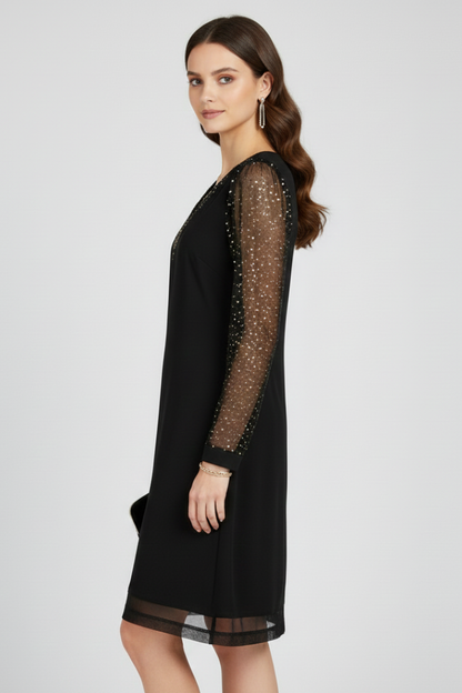 Madyson | Sequin Sleeve V-Neck Mini Cocktail Dress