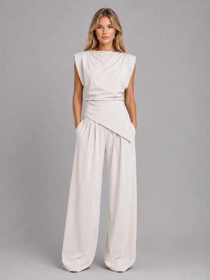 Oceane women's draped sleeveless two-piece co-ord set