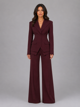 Quitterie women's cinched-waist blazer and wide-leg trouser suit