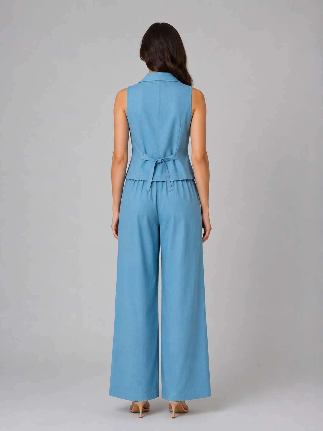 Tiphaine women's tailored waistcoat and wide-leg trouser set