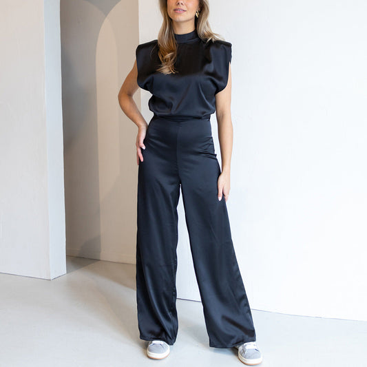 Halina | High Neck Wide Leg Jumpsuit