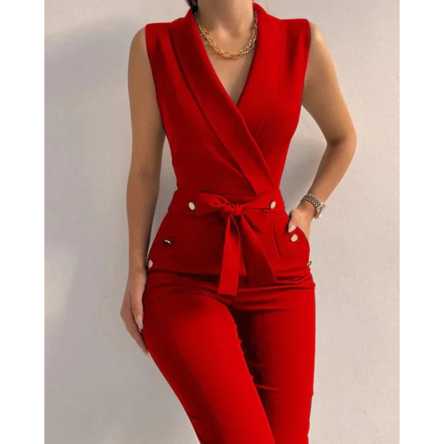 Seraphina | Sleeveless V-Neck Jumpsuit