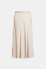 High-waist maxi skirt in light brown, front view