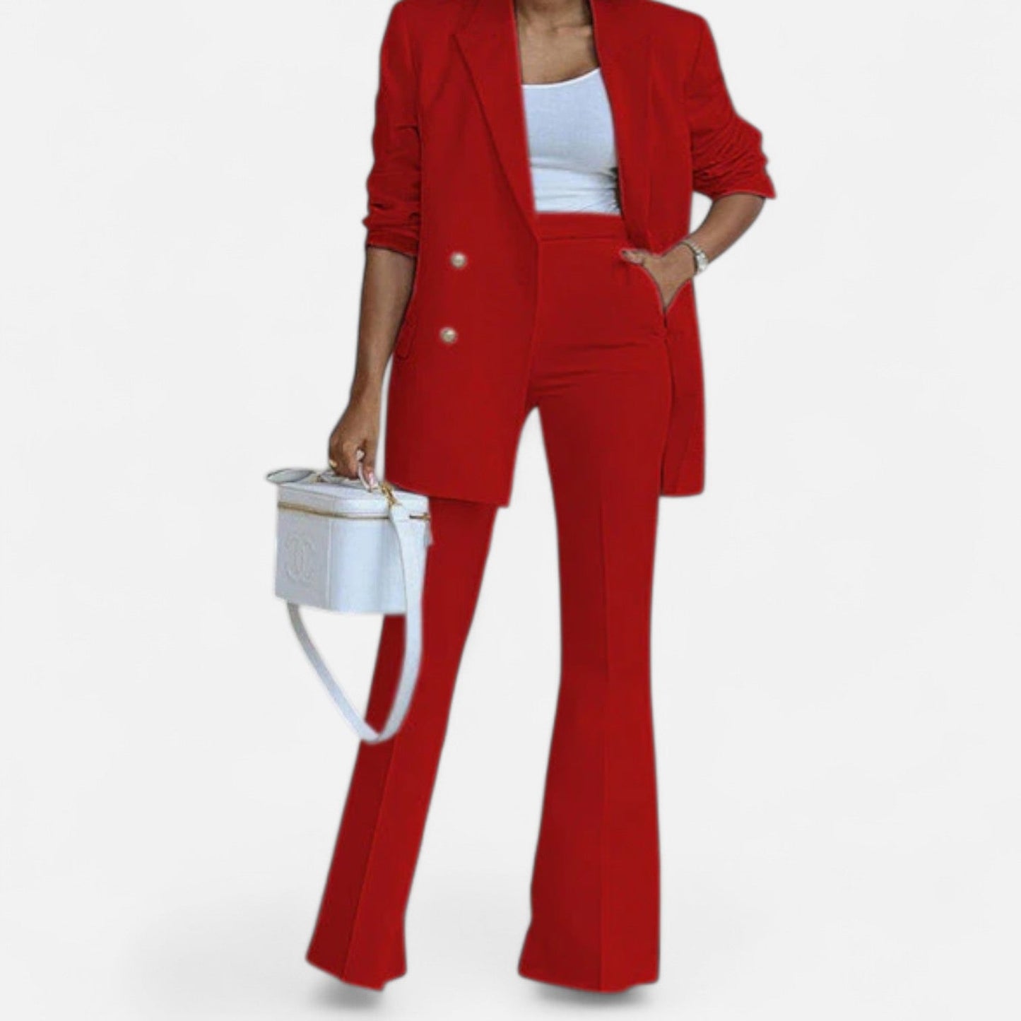 Coraline | Double Breasted Blazer & Flared Trouser Suit