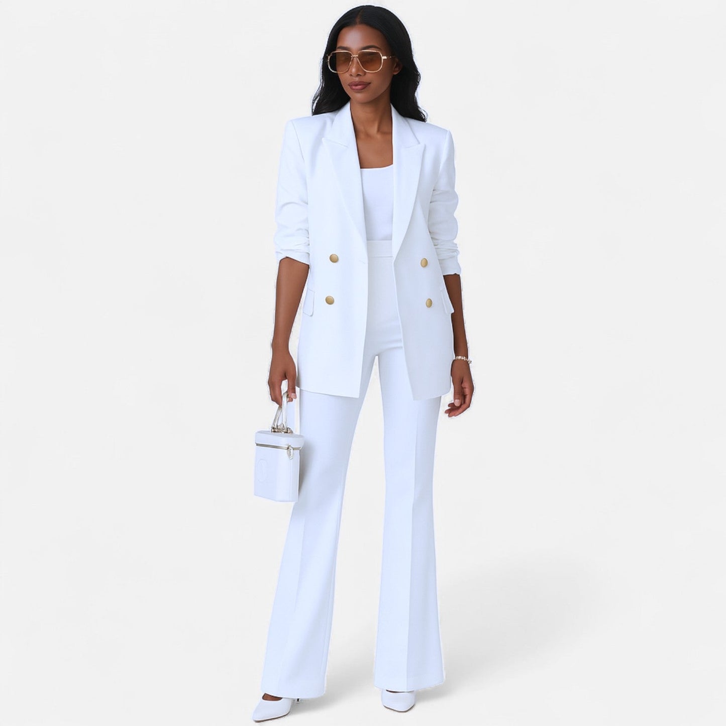 Coraline | Double Breasted Blazer & Flared Trouser Suit