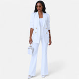 Coraline | Double Breasted Blazer & Flared Trouser Suit
