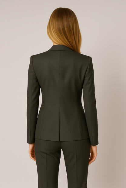 Tailored three-piece suit set, detail view