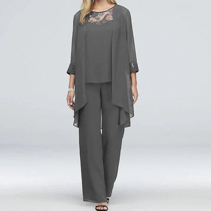 Mirabel | Longline Jacket, Top & Wide Leg Trouser Set
